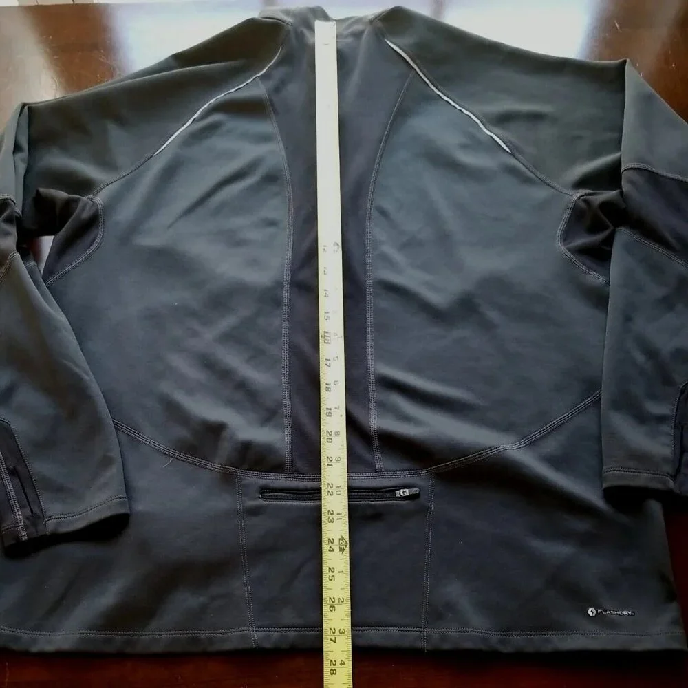 The North Face Flashdry 1/4 Zip Softshell Pullover Mens XL Back Pocket Hike Bike